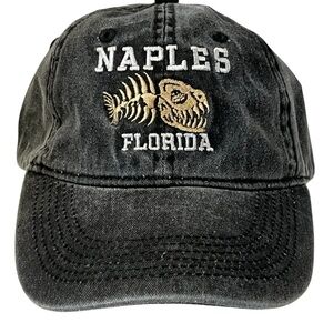 Naples Florida Adjustable Dark Grey Cotton  Beach Ball Cap